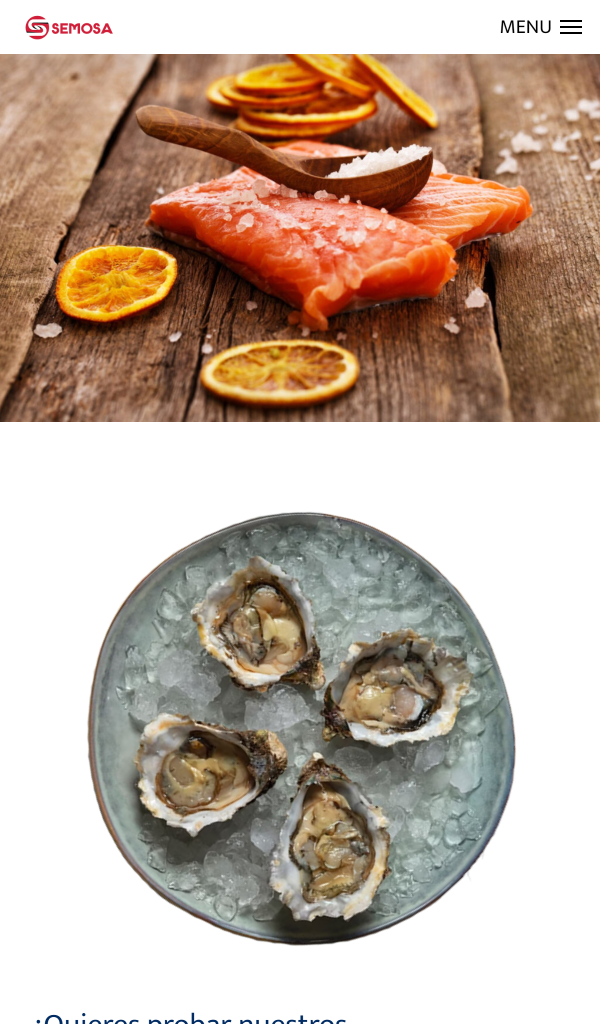 Semosa responsive ostras y salmón