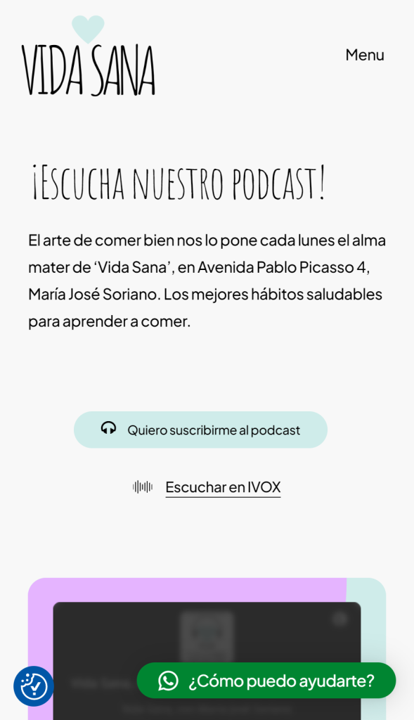 Vida Sana responsive podcast